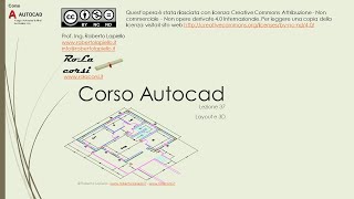 Corso Autocad  Lezione 37  Layout e 3D [upl. by Dadivitan341]