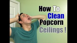 How To Clean Popcorn Ceilings  Cobweb Dust amp Stain Removal [upl. by Edalb]