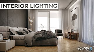 Interior lighting in Vray 3DS MAX  VRAY5 3DSMAX 2020  Bedroom interior lighting [upl. by Burkitt72]