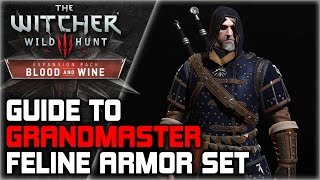 WITCHER 3 Grandmaster FELINE Armor Set GUIDE ► Diagrams Locations Crafting Stats Appearance [upl. by Mame]