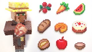 DIY Easy Minecraft Thanksgiving Foods Mini Perler Bead Crafts [upl. by Amahs262]