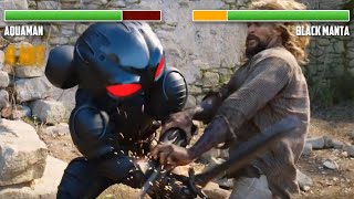 Aquaman vs Black Manta WITH HEALTHBARS  Italy Fight  HD  Aquaman [upl. by Nylave914]