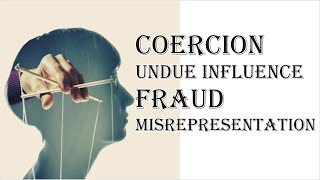 Coercion Undue Influence Fraud Misrepresentation  Indian Contract Act 1872  Law Guru [upl. by Nuj]