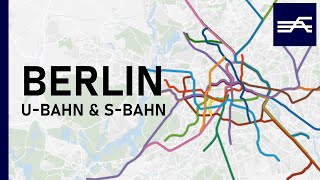 Evolution of the Berlin Rapid Transit UBahn SBahn 19022021 geographic map [upl. by Mecke952]