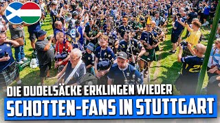 Die Dudelsäcke erklingen wieder SchottenFans in Stuttgart angekommen Tartan Army in Stuttgart [upl. by Sutit]