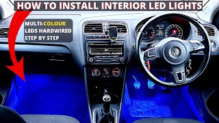 How to Install Car Interior Led Lights Hardwired In Any Car [upl. by Ahsaei881]