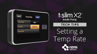 Setting a Temporary Basal Rate on the t slim X2™ Insulin Pump [upl. by Erodroeht]