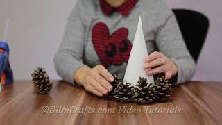 How to Make a Gorgeous Christmas Tree Out of Pinecones [upl. by Hickie]