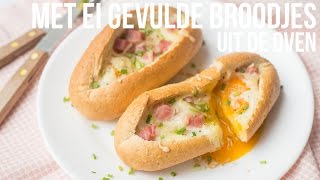 RECEPT Met ei gevulde broodjes  OhMyFoodness [upl. by Ginelle213]