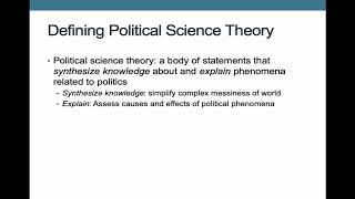 Ontology Epistemology and Theory in Political Science [upl. by Ilrac]