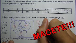 6 QUESTÕES PROBLEMAS COM CONJUNTOS  DIAGRAMA DE VENN [upl. by Ike]