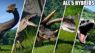 5 Enclosure Ideas for ALL HYBRIDS IN JURASSIC WORLD EVOLUTION [upl. by Kerat91]