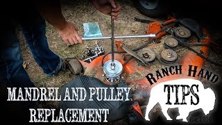 Mandrel amp Pulley Replacement Husqvarna Riding Mower [upl. by Cindee]