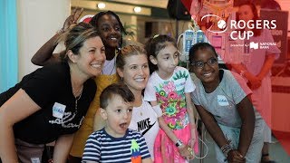 Genie Bouchard delights kids at SickKids Hospital in Toronto [upl. by Nehgem]