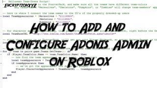 How to Add and Configure Adonis Admin on Roblox [upl. by Yanej]