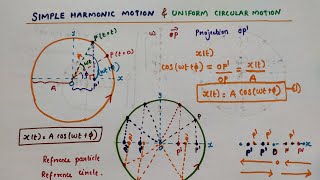 Simple Harmonic Motion and Uniform Circular Motion  Class 11 Physics  Chapter 14 Waves [upl. by Anirbus890]