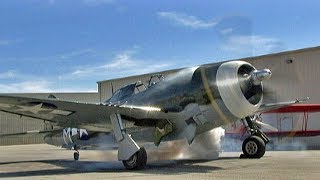 Restored WWII Republic P47 Thunderbolt quotRazorbackquot Fighter Flight Demo [upl. by Blau]