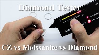 CZ vs Moissanite vs Diamond  Testing With Diamond Tester [upl. by Aley217]