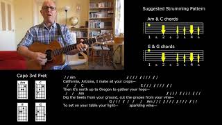 Pastures of Plenty  Woody Guthrie  Strum Along Lesson  Jez Quayle [upl. by Noinatrad]