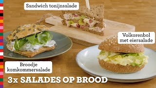 3x salades  Gezond broodbeleg  Voedingscentrum [upl. by Ronoc]