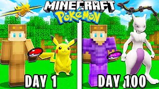 I Survived 100 Days in Minecraft POKEMON [upl. by Werner339]