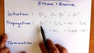 Free Radical Substitution Ethane and bromine [upl. by Ereveneug]